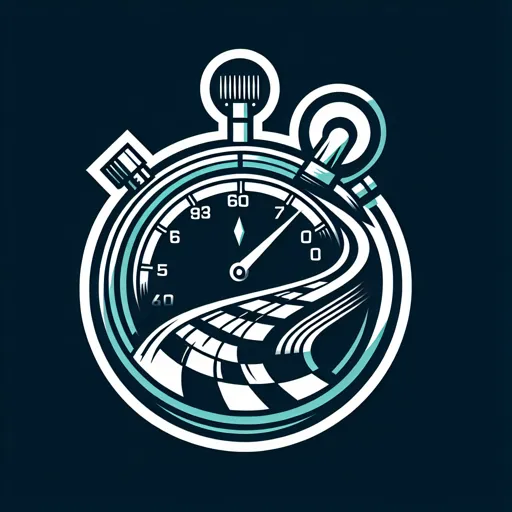 Racing Logo Featuring A Stopwatch And Track Outline