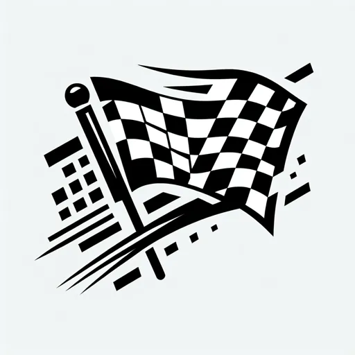 Racing Logo With A Checkered Flag