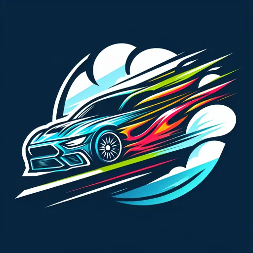 Racing Logo With A Dynamic Car Motion Effect