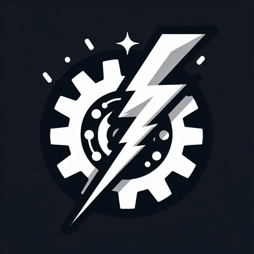Racing Logo With A Gear And Lightning Bolt