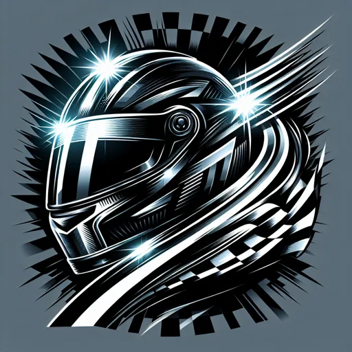 Racing Logo With A Helmet And Racing Stripes