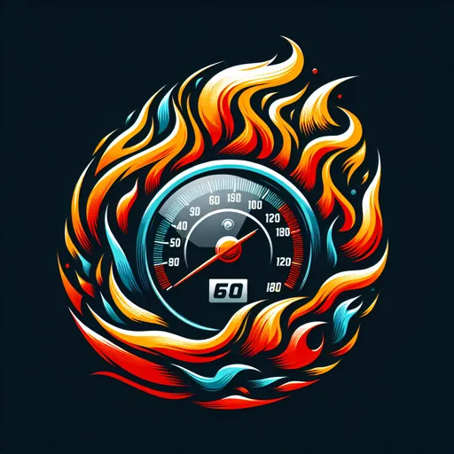Racing Logo With A Speedometer And Flames
