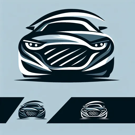 Racing Logo With A Stylized Car Front View