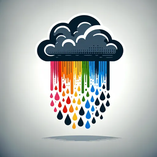 Rainbow Logo Design With A Rain Cloud And Rainbow Raindrops