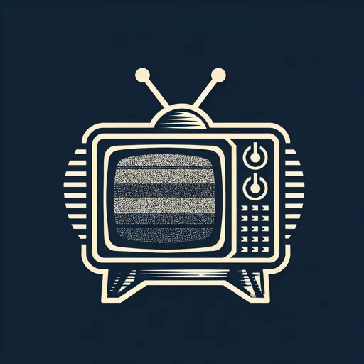 Retro Tv Logo Design With A Vintage Antenna And Static Screen