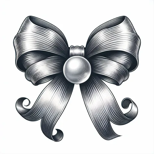 Ribbon Logo Design Featuring A Ribbon Bow With A Pearl Center