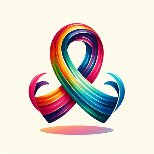 Ribbon Logo Design Featuring A Ribbon With Awareness Colors
