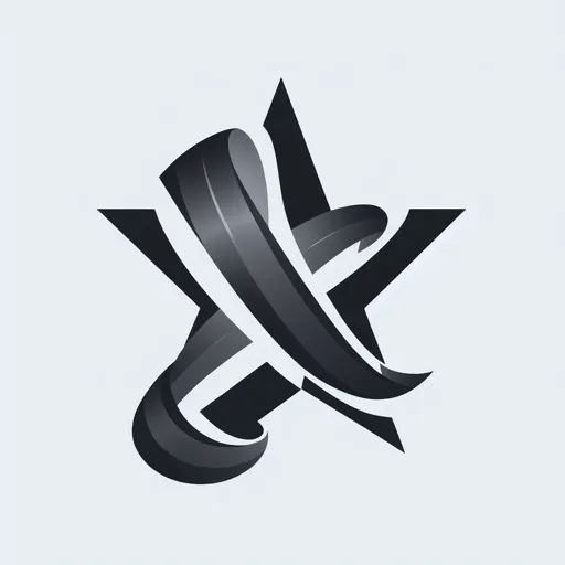 Ribbon Logo Design With A Ribbon Forming A Star Shape