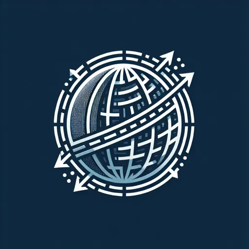 Stock Logo Design Featuring A Globe With Trading Lines And Arrows