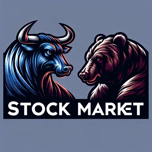 Stock Market Logo Design Featuring A Bull And Bear Face-Off