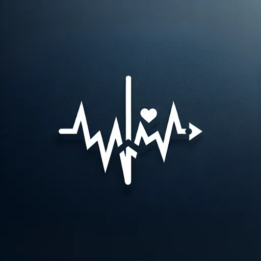 Stock Market Logo Design Featuring A Fluctuating Heartbeat Line