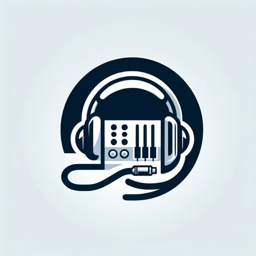Studio Logo Design Featuring A Recording Console And Headphones