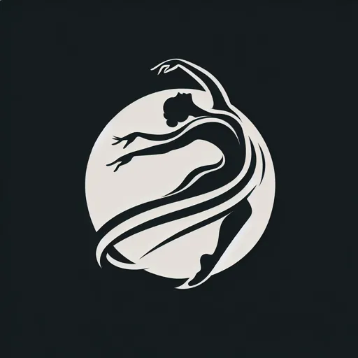 Studio Logo Design With A Dancer Silhouette In Mid-Motion