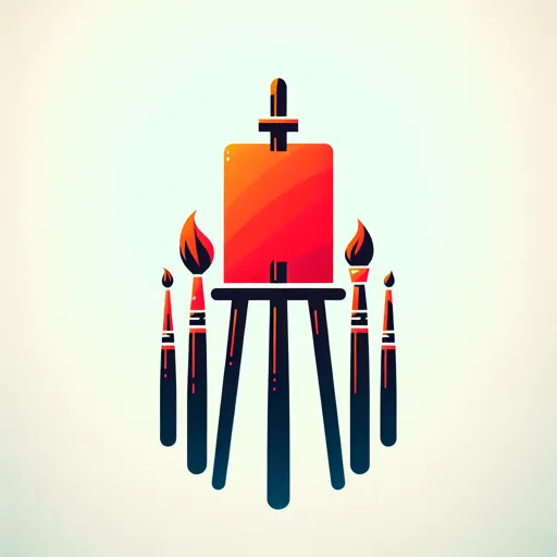 Studio Logo Design With An Easel And Paintbrushes