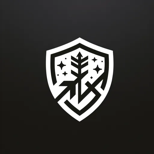 Symbol Logo Design With A Shield And Arrow