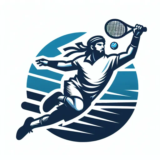 Tennis Logo Design Featuring A Player Diving For A Volley