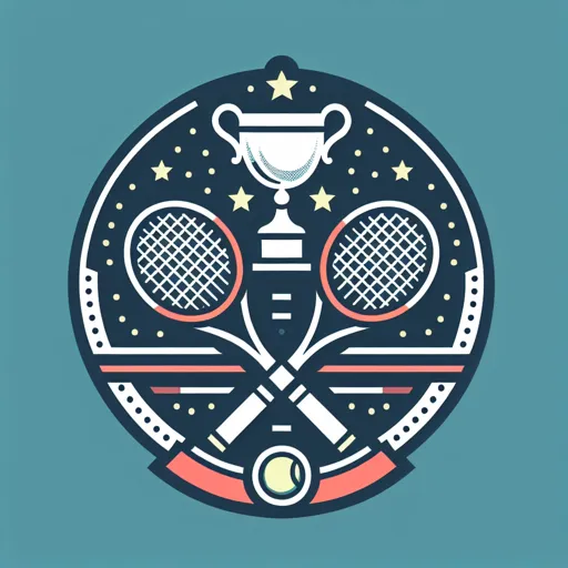 Tennis Logo Design With Crossed Rackets And A Championship Trophy