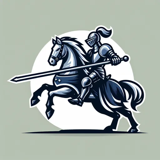 Tournament Logo Design Featuring A Jousting Knight On Horseback