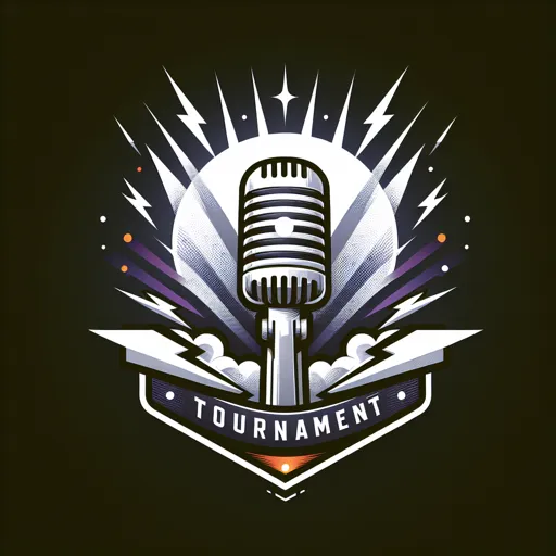 Tournament Logo Design Featuring A Microphone And Spotlight