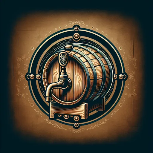 Vintage Pub Logo Design Featuring A Wooden Barrel And Tap
