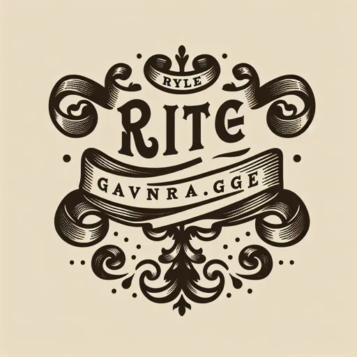 Vintage Ribbon Logo Design Featuring A Ribbon And Old-Fashioned Typography