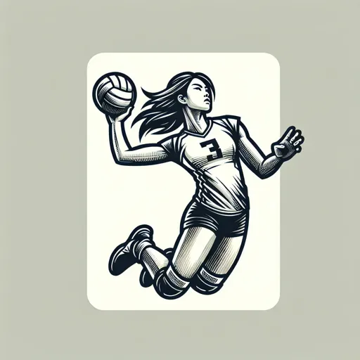 Volleyball Logo Design With A Player Spiking The Ball