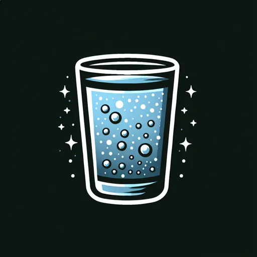 Water Logo Design Featuring A Glass Filled With Sparkling Water